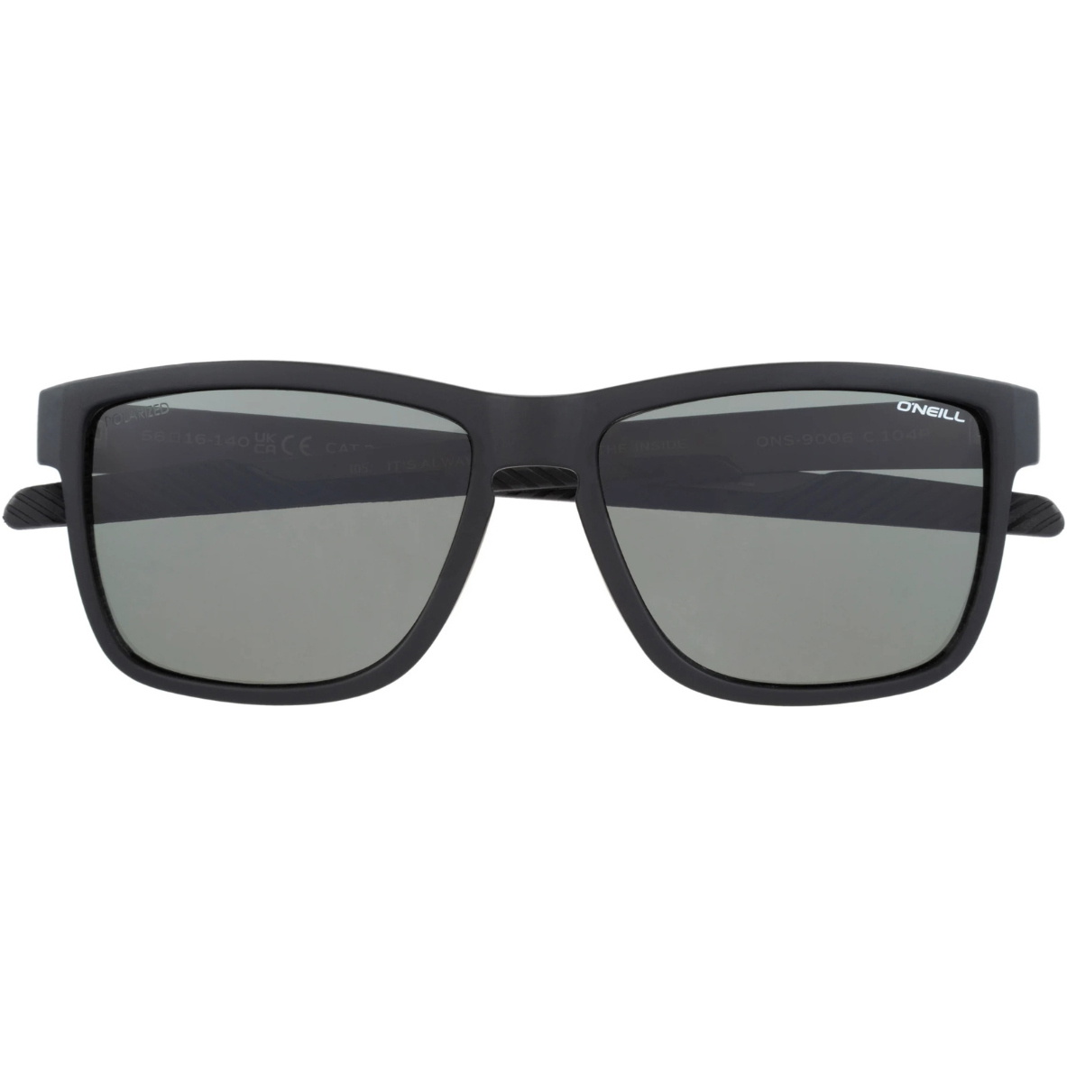 2026 O'Neill Mens Sunglasses 9006 ONS-9006-2.0-104P - Matte Black / Gun / Solid Smoke